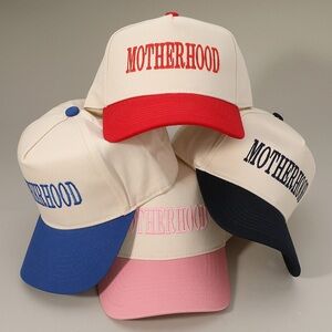 Motherhood Embroidered Caps in Multiple Colors